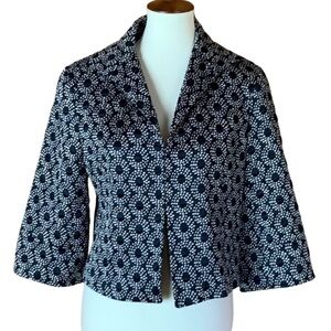 Lafayette 148 black & white cropped blazer jacket Size 8
